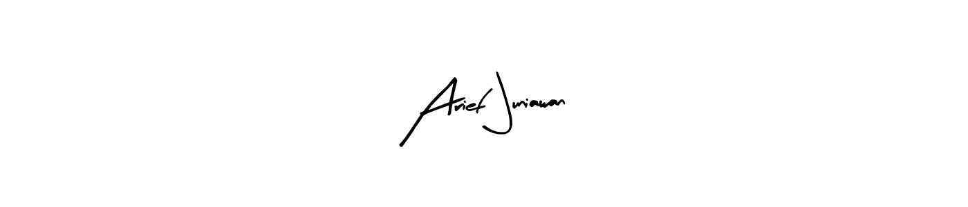 Arty Signature is a professional signature style that is perfect for those who want to add a touch of class to their signature. It is also a great choice for those who want to make their signature more unique. Get Arief Juniawan name to fancy signature for free. Arief Juniawan signature style 8 images and pictures png