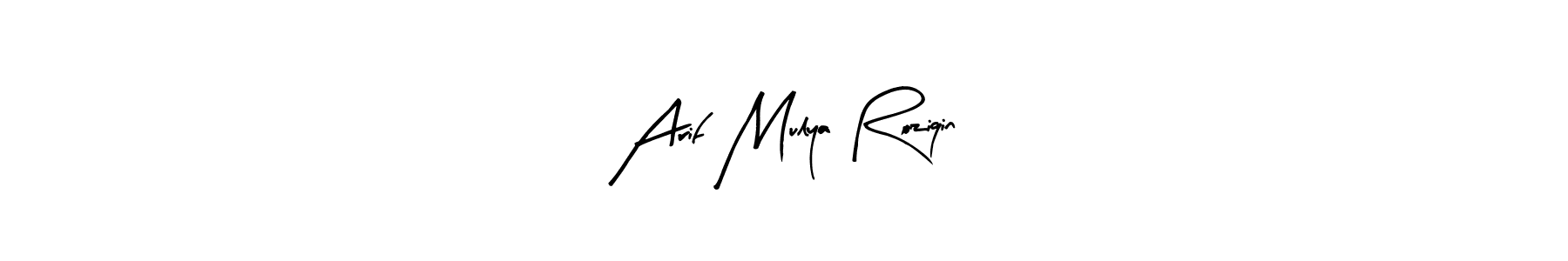 Similarly Arty Signature is the best handwritten signature design. Signature creator online .You can use it as an online autograph creator for name Arif Mulya Roziqin. Arif Mulya Roziqin signature style 8 images and pictures png