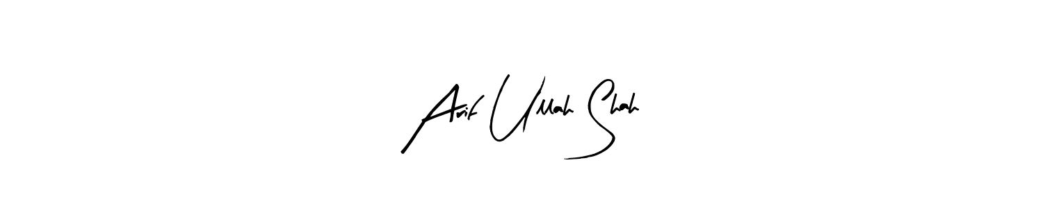 The best way (Arty Signature) to make a short signature is to pick only two or three words in your name. The name Arif Ullah Shah include a total of six letters. For converting this name. Arif Ullah Shah signature style 8 images and pictures png