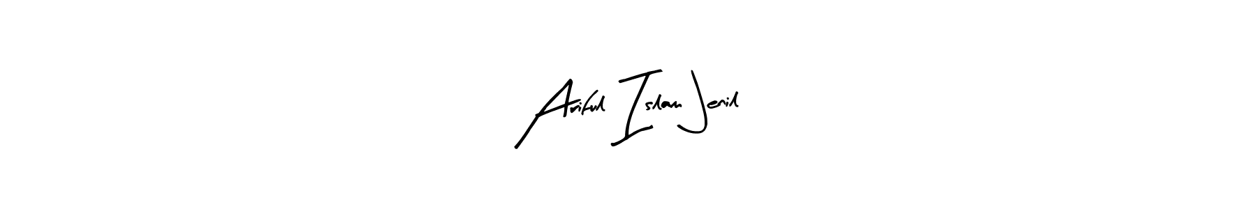 Similarly Arty Signature is the best handwritten signature design. Signature creator online .You can use it as an online autograph creator for name Ariful Islam Jenil. Ariful Islam Jenil signature style 8 images and pictures png