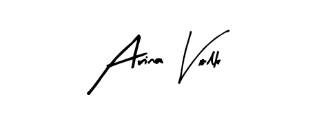 Arina Volk stylish signature style. Best Handwritten Sign (Arty Signature) for my name. Handwritten Signature Collection Ideas for my name Arina Volk. Arina Volk signature style 8 images and pictures png