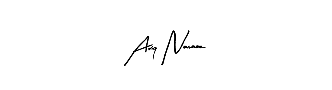 The best way (Arty Signature) to make a short signature is to pick only two or three words in your name. The name Ariq Namaaz include a total of six letters. For converting this name. Ariq Namaaz signature style 8 images and pictures png