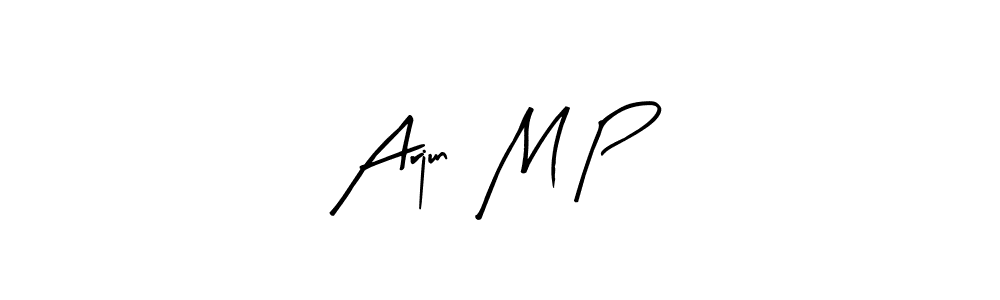 Use a signature maker to create a handwritten signature online. With this signature software, you can design (Arty Signature) your own signature for name Arjun  M P. Arjun  M P signature style 8 images and pictures png