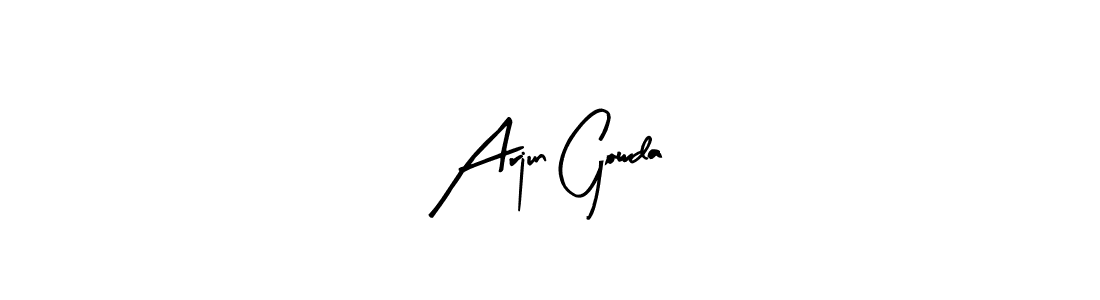 How to make Arjun Gowda name signature. Use Arty Signature style for creating short signs online. This is the latest handwritten sign. Arjun Gowda signature style 8 images and pictures png
