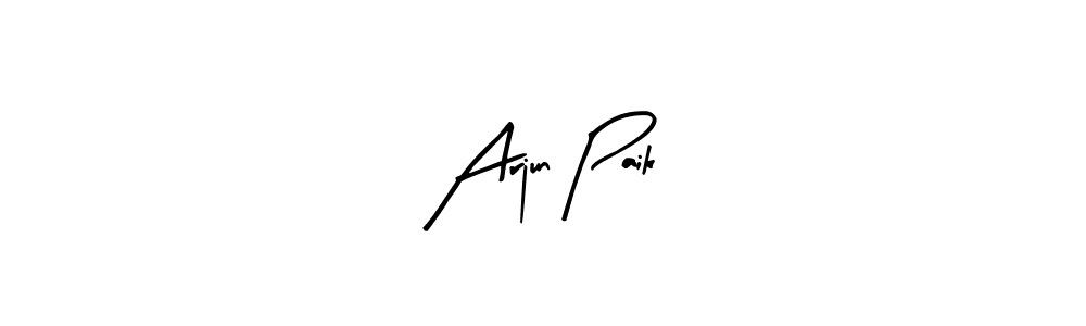 Arty Signature is a professional signature style that is perfect for those who want to add a touch of class to their signature. It is also a great choice for those who want to make their signature more unique. Get Arjun Paik name to fancy signature for free. Arjun Paik signature style 8 images and pictures png