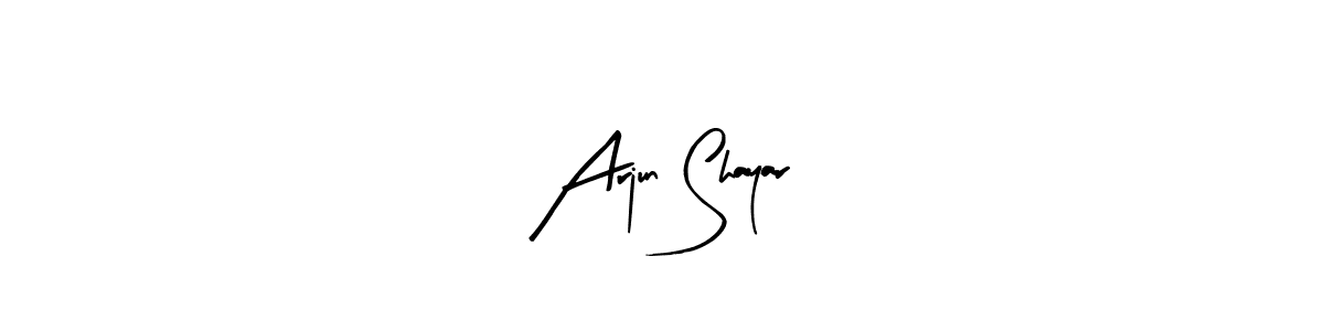 Similarly Arty Signature is the best handwritten signature design. Signature creator online .You can use it as an online autograph creator for name Arjun Shayar. Arjun Shayar signature style 8 images and pictures png