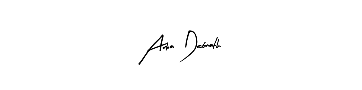 The best way (Arty Signature) to make a short signature is to pick only two or three words in your name. The name Arka Debnath include a total of six letters. For converting this name. Arka Debnath signature style 8 images and pictures png