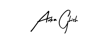 Create your official email sign-off with Arka Ghish name in Arty Signature style. Crisp, clean, and perfectly legible across all screens. Arka Ghish signature style 8 images and pictures png