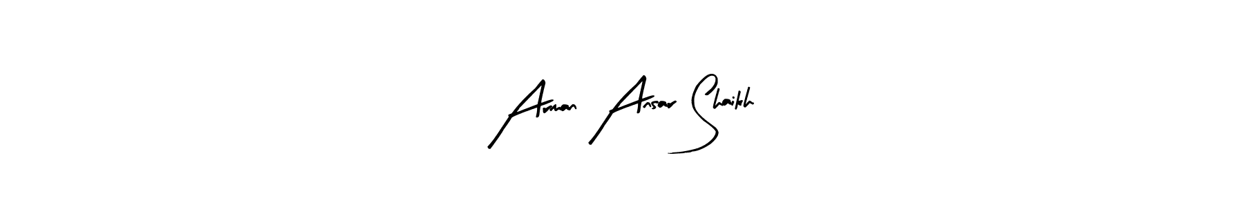 Use a signature maker to create a handwritten signature online. With this signature software, you can design (Arty Signature) your own signature for name Arman Ansar Shaikh. Arman Ansar Shaikh signature style 8 images and pictures png
