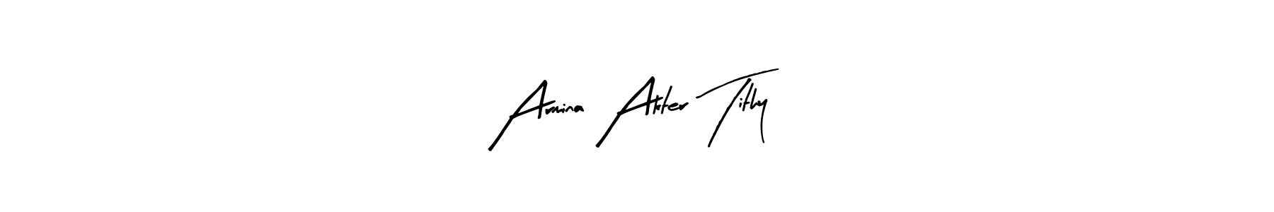 if you are searching for the best signature style for your name Armina Akter Tithy. so please give up your signature search. here we have designed multiple signature styles  using Arty Signature. Armina Akter Tithy signature style 8 images and pictures png