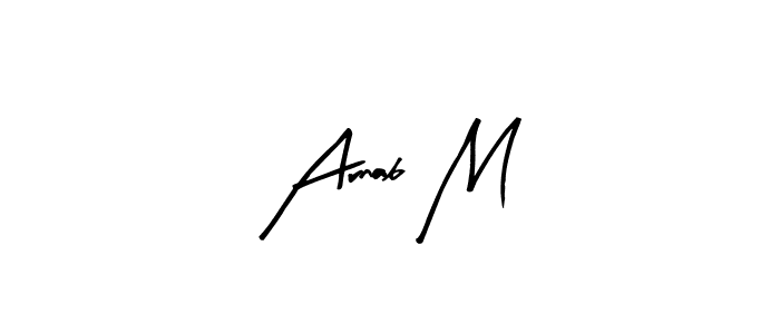 Arnab M stylish signature style. Best Handwritten Sign (Arty Signature) for my name. Handwritten Signature Collection Ideas for my name Arnab M. Arnab M signature style 8 images and pictures png