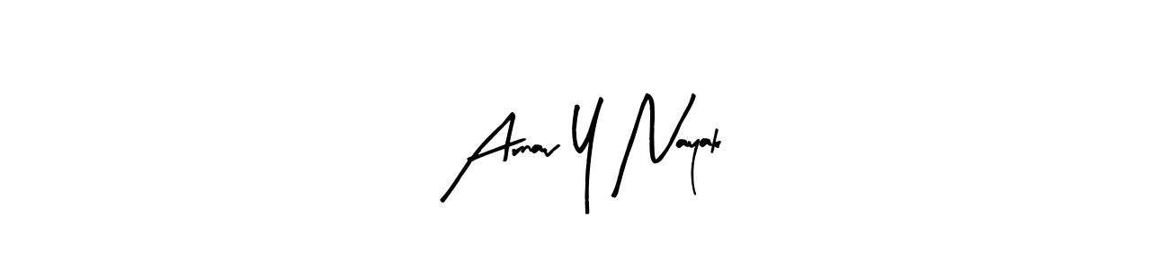 The best way (Arty Signature) to make a short signature is to pick only two or three words in your name. The name Arnav Y Nayak include a total of six letters. For converting this name. Arnav Y Nayak signature style 8 images and pictures png
