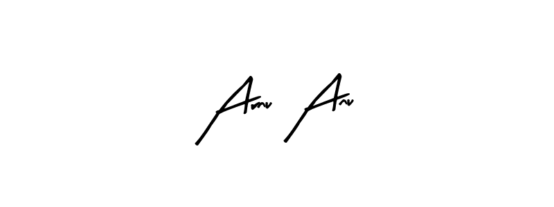 Similarly Arty Signature is the best handwritten signature design. Signature creator online .You can use it as an online autograph creator for name Arnu Anu. Arnu Anu signature style 8 images and pictures png