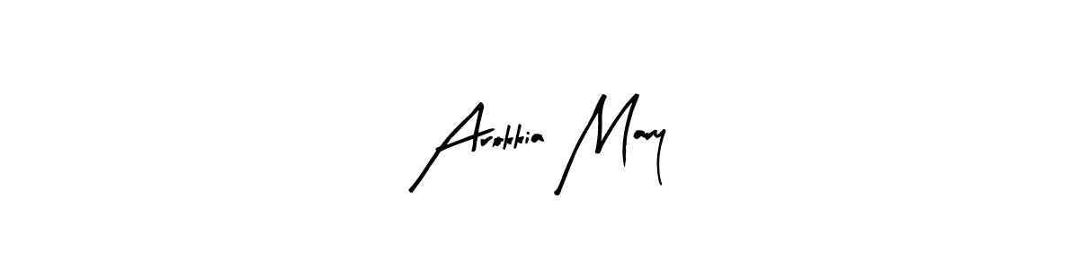 Arty Signature is a professional signature style that is perfect for those who want to add a touch of class to their signature. It is also a great choice for those who want to make their signature more unique. Get Arokkia Mary name to fancy signature for free. Arokkia Mary signature style 8 images and pictures png