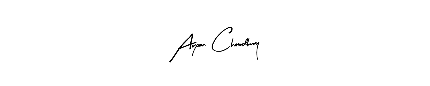 Arty Signature is a professional signature style that is perfect for those who want to add a touch of class to their signature. It is also a great choice for those who want to make their signature more unique. Get Arpan Chowdhury name to fancy signature for free. Arpan Chowdhury signature style 8 images and pictures png