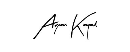A modern signature idea for name Arpan Kayal using Arty Signature font. Clean strokes and elegant curves make it stand out instantly. Arpan Kayal signature style 8 images and pictures png
