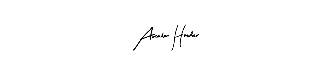 Arty Signature is a professional signature style that is perfect for those who want to add a touch of class to their signature. It is also a great choice for those who want to make their signature more unique. Get Arsalan Haider name to fancy signature for free. Arsalan Haider signature style 8 images and pictures png
