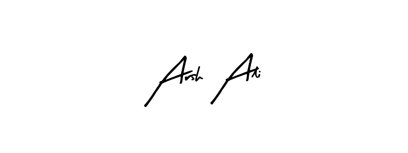 The best way (Arty Signature) to make a short signature is to pick only two or three words in your name. The name Arsh Ali include a total of six letters. For converting this name. Arsh Ali signature style 8 images and pictures png