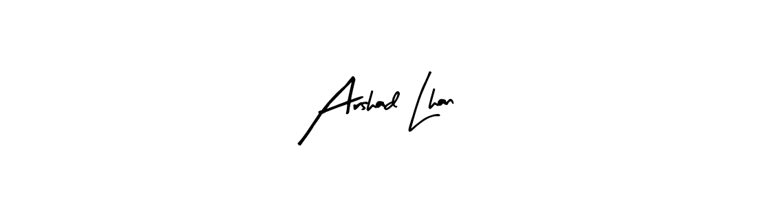 if you are searching for the best signature style for your name Arshad Lhan. so please give up your signature search. here we have designed multiple signature styles  using Arty Signature. Arshad Lhan signature style 8 images and pictures png