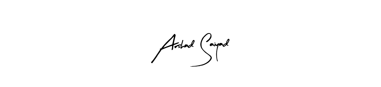 How to make Arshad Saiyad name signature. Use Arty Signature style for creating short signs online. This is the latest handwritten sign. Arshad Saiyad signature style 8 images and pictures png