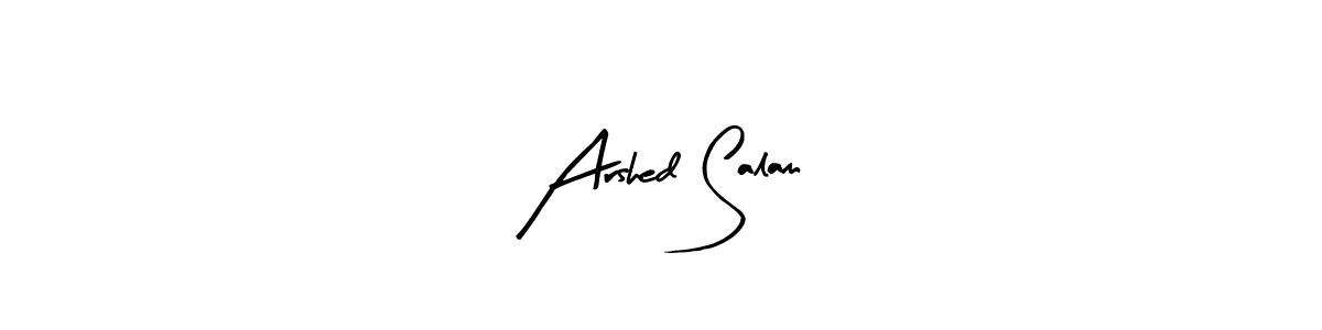 Make a beautiful signature design for name Arshed Salam. With this signature (Arty Signature) style, you can create a handwritten signature for free. Arshed Salam signature style 8 images and pictures png