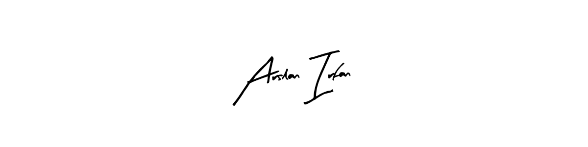 Use a signature maker to create a handwritten signature online. With this signature software, you can design (Arty Signature) your own signature for name Arslan Irfan. Arslan Irfan signature style 8 images and pictures png