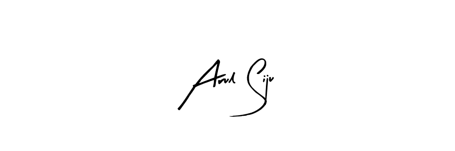 You should practise on your own different ways (Arty Signature) to write your name (Arul Siju) in signature. don't let someone else do it for you. Arul Siju signature style 8 images and pictures png