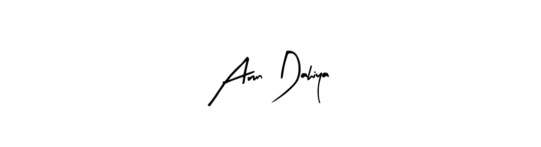 Similarly Arty Signature is the best handwritten signature design. Signature creator online .You can use it as an online autograph creator for name Arun Dahiya. Arun Dahiya signature style 8 images and pictures png