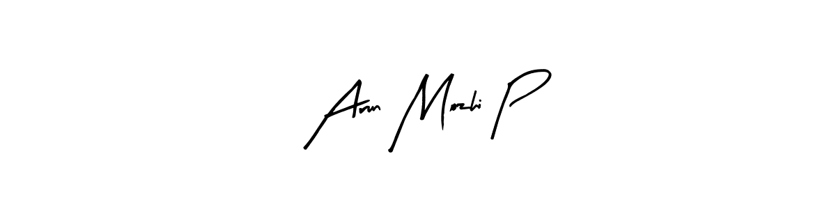Use a signature maker to create a handwritten signature online. With this signature software, you can design (Arty Signature) your own signature for name Arun Mozhi P. Arun Mozhi P signature style 8 images and pictures png