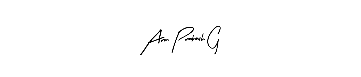 Create a beautiful signature design for name Arun Prakash G. With this signature (Arty Signature) fonts, you can make a handwritten signature for free. Arun Prakash G signature style 8 images and pictures png