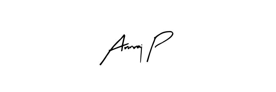 Arty Signature is a professional signature style that is perfect for those who want to add a touch of class to their signature. It is also a great choice for those who want to make their signature more unique. Get Arunraj P name to fancy signature for free. Arunraj P signature style 8 images and pictures png