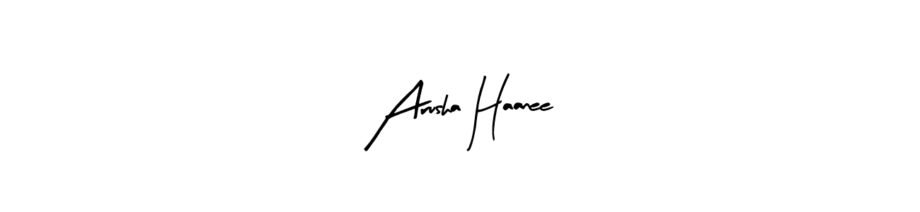 Create a beautiful signature design for name Arusha Haanee. With this signature (Arty Signature) fonts, you can make a handwritten signature for free. Arusha Haanee signature style 8 images and pictures png