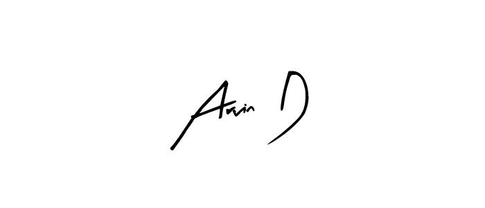 Design your own signature with our free online signature maker. With this signature software, you can create a handwritten (Arty Signature) signature for name Arvin D. Arvin D signature style 8 images and pictures png