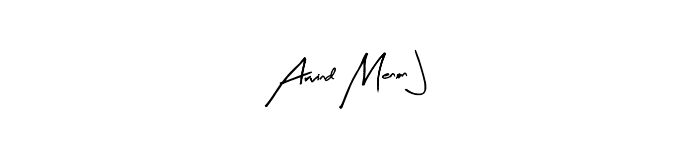 How to make Arvind Menon J name signature. Use Arty Signature style for creating short signs online. This is the latest handwritten sign. Arvind Menon J signature style 8 images and pictures png