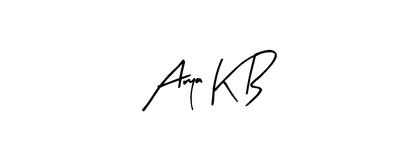 Use a signature maker to create a handwritten signature online. With this signature software, you can design (Arty Signature) your own signature for name Arya K B. Arya K B signature style 8 images and pictures png