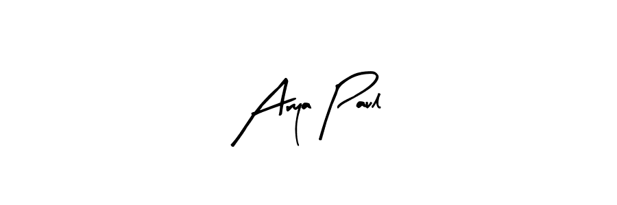 Use a signature maker to create a handwritten signature online. With this signature software, you can design (Arty Signature) your own signature for name Arya Paul. Arya Paul signature style 8 images and pictures png