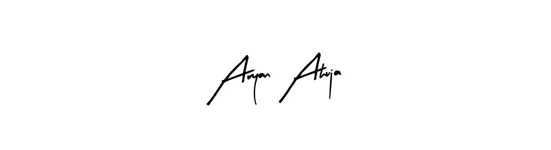 Arty Signature is a professional signature style that is perfect for those who want to add a touch of class to their signature. It is also a great choice for those who want to make their signature more unique. Get Aryan Ahuja name to fancy signature for free. Aryan Ahuja signature style 8 images and pictures png
