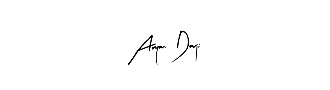 Arty Signature is a professional signature style that is perfect for those who want to add a touch of class to their signature. It is also a great choice for those who want to make their signature more unique. Get Aryan Darji name to fancy signature for free. Aryan Darji signature style 8 images and pictures png