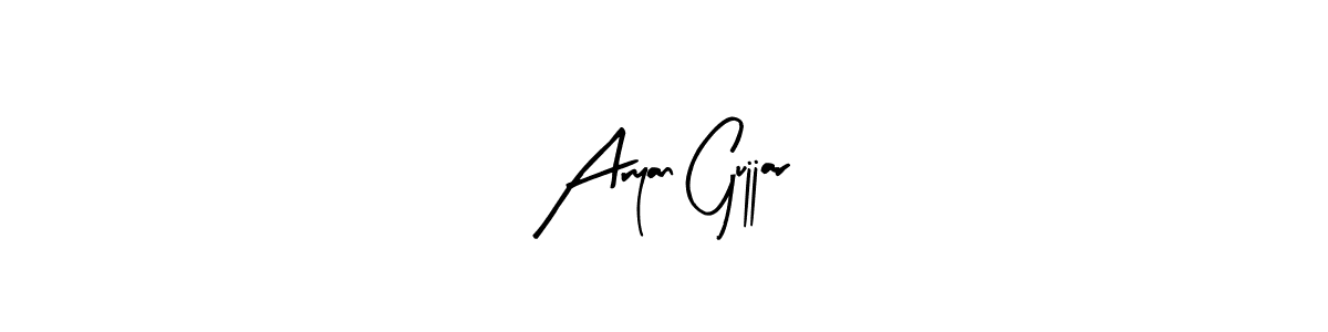 You can use this online signature creator to create a handwritten signature for the name Aryan Gujjar. This is the best online autograph maker. Aryan Gujjar signature style 8 images and pictures png