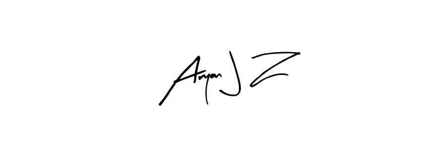 Create a beautiful signature design for name Aryan J Z. With this signature (Arty Signature) fonts, you can make a handwritten signature for free. Aryan J Z signature style 8 images and pictures png