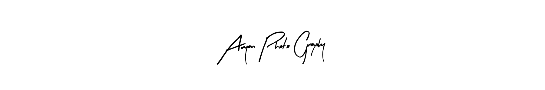 Use a signature maker to create a handwritten signature online. With this signature software, you can design (Arty Signature) your own signature for name Aryan Photo Graphy. Aryan Photo Graphy signature style 8 images and pictures png