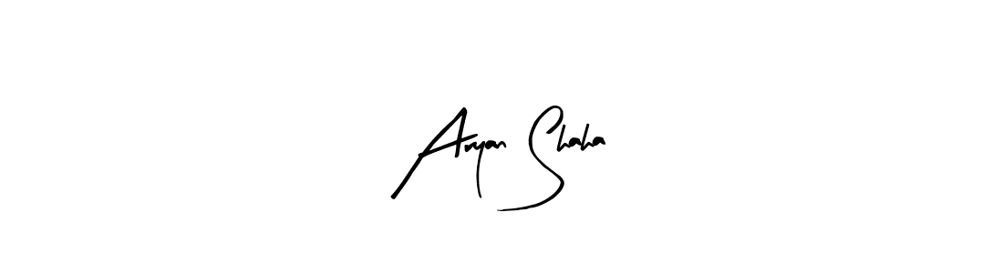 Use a signature maker to create a handwritten signature online. With this signature software, you can design (Arty Signature) your own signature for name Aryan Shaha. Aryan Shaha signature style 8 images and pictures png