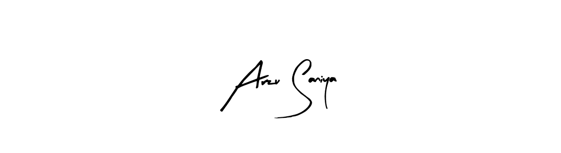 The best way (Arty Signature) to make a short signature is to pick only two or three words in your name. The name Arzu Saniya include a total of six letters. For converting this name. Arzu Saniya signature style 8 images and pictures png