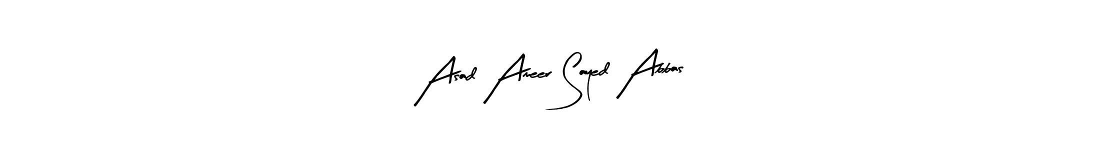 Create a beautiful signature design for name Asad Ameer Sayed Abbas. With this signature (Arty Signature) fonts, you can make a handwritten signature for free. Asad Ameer Sayed Abbas signature style 8 images and pictures png