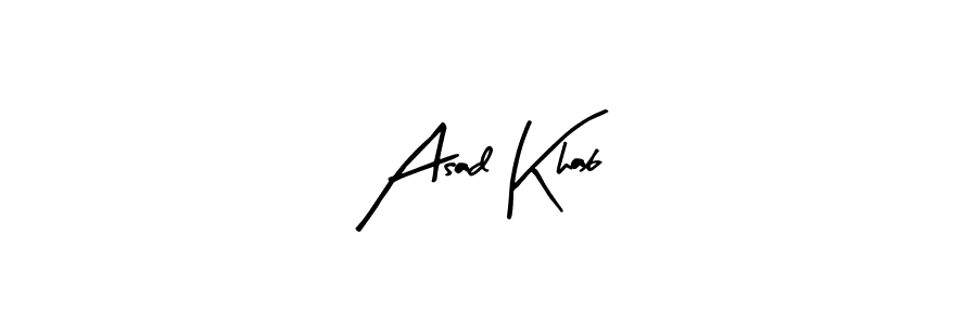 Also You can easily find your signature by using the search form. We will create Asad Khab name handwritten signature images for you free of cost using Arty Signature sign style. Asad Khab signature style 8 images and pictures png
