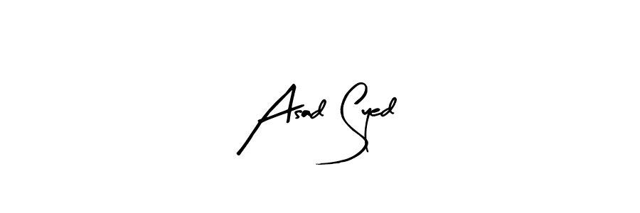 Arty Signature is a professional signature style that is perfect for those who want to add a touch of class to their signature. It is also a great choice for those who want to make their signature more unique. Get Asad Syed name to fancy signature for free. Asad Syed signature style 8 images and pictures png