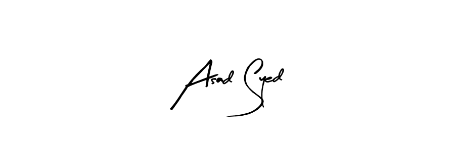 Arty Signature is a professional signature style that is perfect for those who want to add a touch of class to their signature. It is also a great choice for those who want to make their signature more unique. Get Asad Syed name to fancy signature for free. Asad Syed signature style 8 images and pictures png