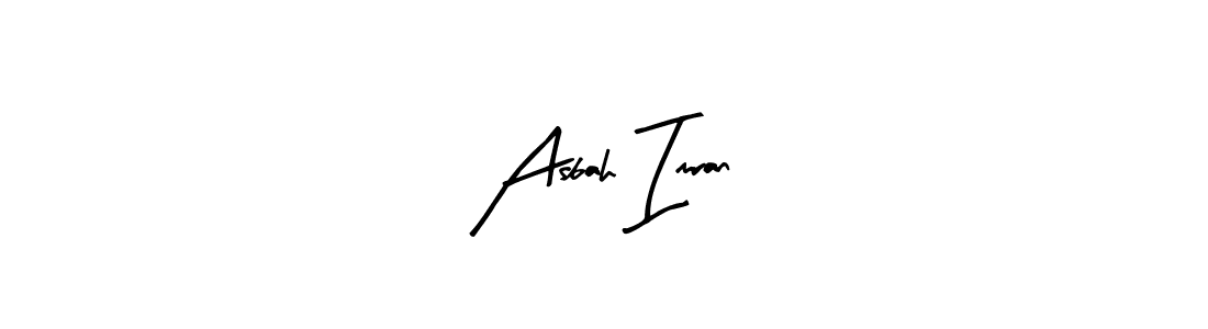 Similarly Arty Signature is the best handwritten signature design. Signature creator online .You can use it as an online autograph creator for name Asbah Imran. Asbah Imran signature style 8 images and pictures png