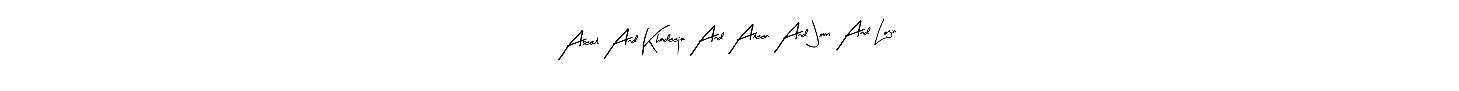 Also You can easily find your signature by using the search form. We will create Aseel And Khadeeja And Aleen And Jouri And Login name handwritten signature images for you free of cost using Arty Signature sign style. Aseel And Khadeeja And Aleen And Jouri And Login signature style 8 images and pictures png