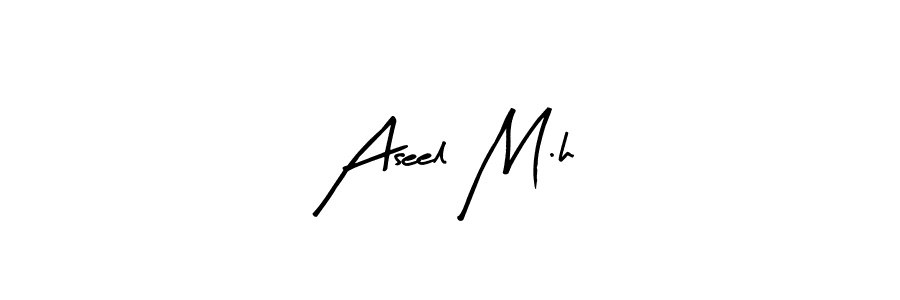 How to make Aseel M.h name signature. Use Arty Signature style for creating short signs online. This is the latest handwritten sign. Aseel M.h signature style 8 images and pictures png